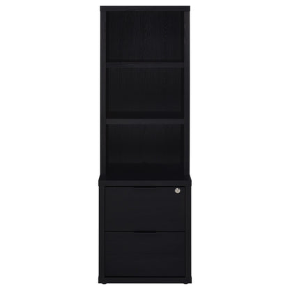 Coaster Furniture Westpark 802703 3-shelf Bookcase USB and Lockable Drawer - Black IMAGE 4
