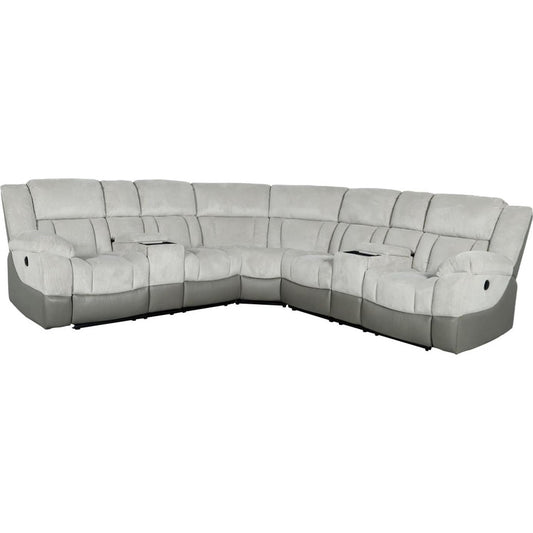 Generation Trade Yukon 681594 Power Reclining Sectional - Light Grey/Grey IMAGE 1