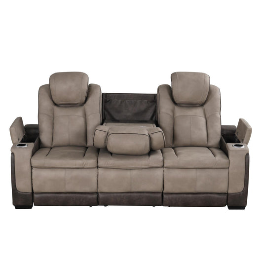 Generation Trade Woodland 669590 Power Reclining Sofa - Brown IMAGE 1