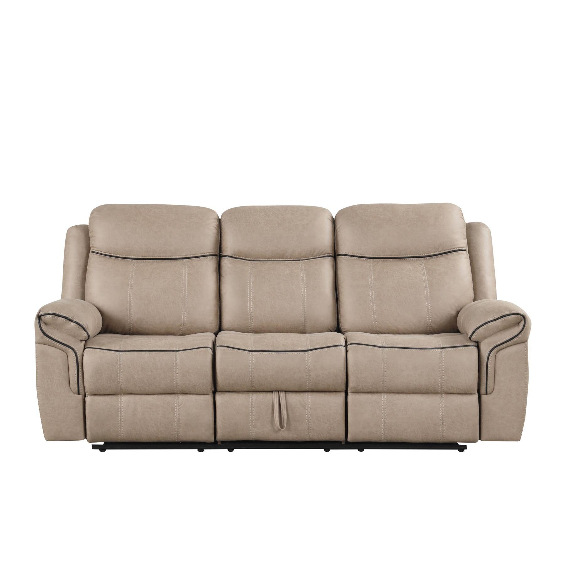 Generation Trade Boulder 689420 Reclining Sofa - Light Brown IMAGE 1