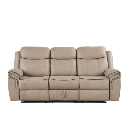 Generation Trade Boulder 689420 Reclining Sofa - Light Brown IMAGE 1
