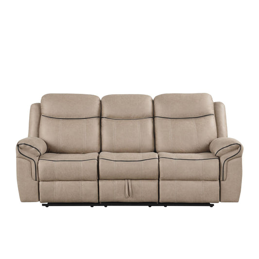 Generation Trade Boulder 689420 Reclining Sofa - Light Brown IMAGE 1