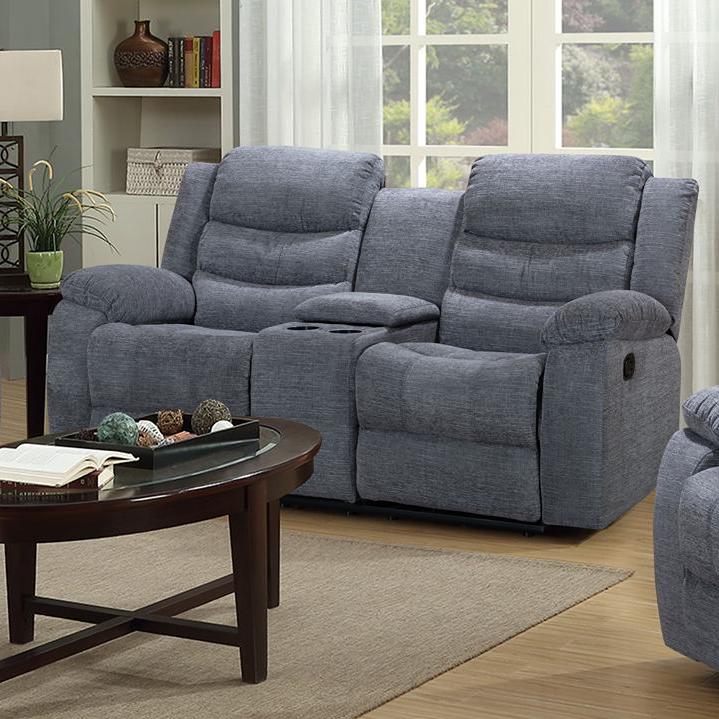Generation Trade Rockport 683021 Reclining Console Loveseat - Dark Grey IMAGE 1