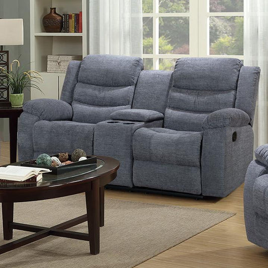 Generation Trade Rockport 683021 Reclining Console Loveseat - Dark Grey IMAGE 1