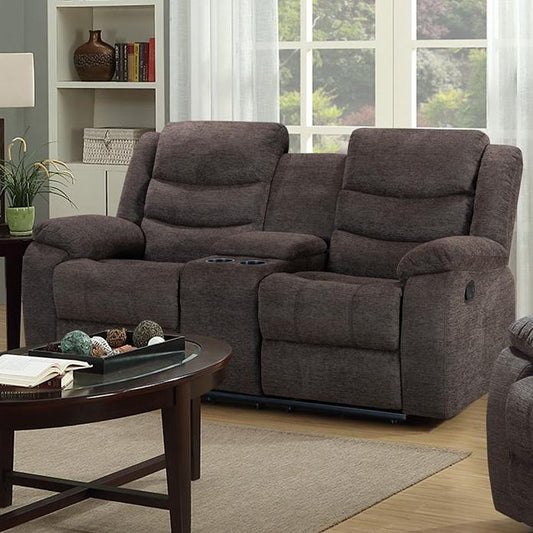 Generation Trade Rockport 683321 Reclining Console Loveseat - Dark Brown IMAGE 1