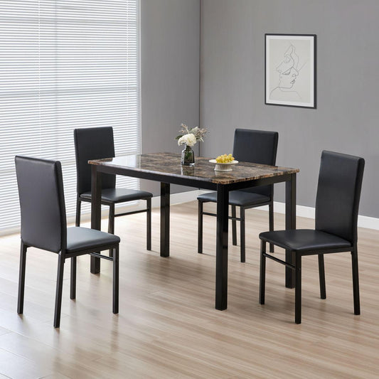 Generation Trade Cararra 303212 5 pc Dining Set - Dark Brown IMAGE 1