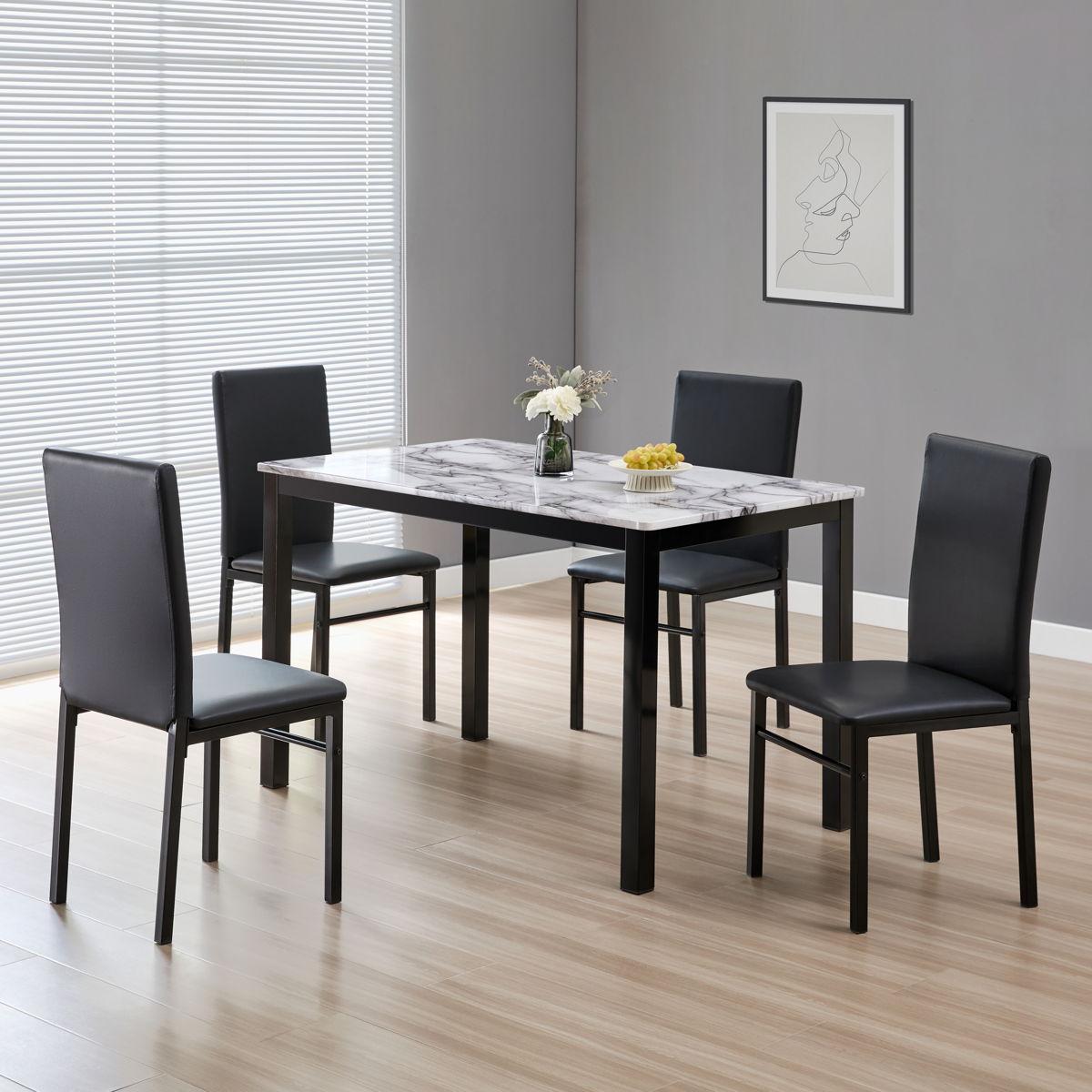 Generation Trade Cararra 303312 5 pc Dining Set - White IMAGE 1