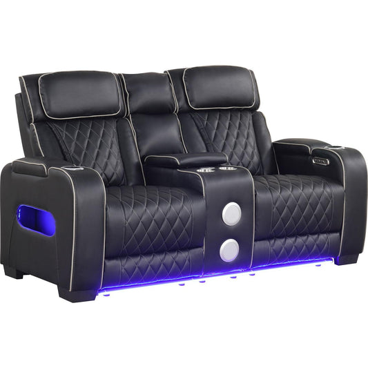 Generation Trade Titan 668291 Power Console Loveseat - Black IMAGE 1