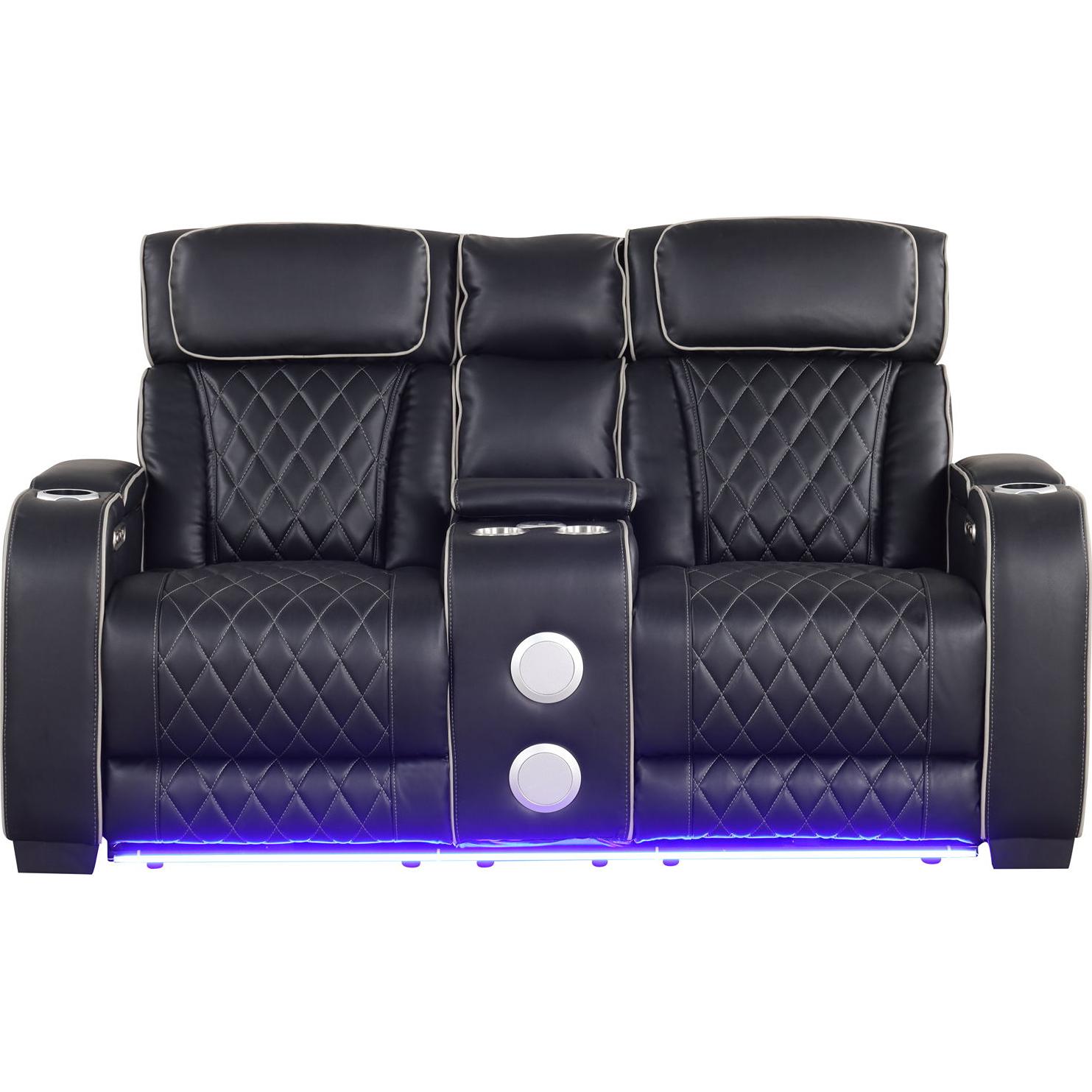 Generation Trade Titan 668291 Power Console Loveseat - Black IMAGE 2