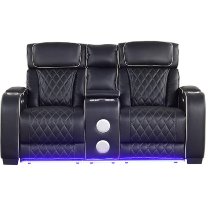 Generation Trade Titan 668291 Power Console Loveseat - Black IMAGE 2