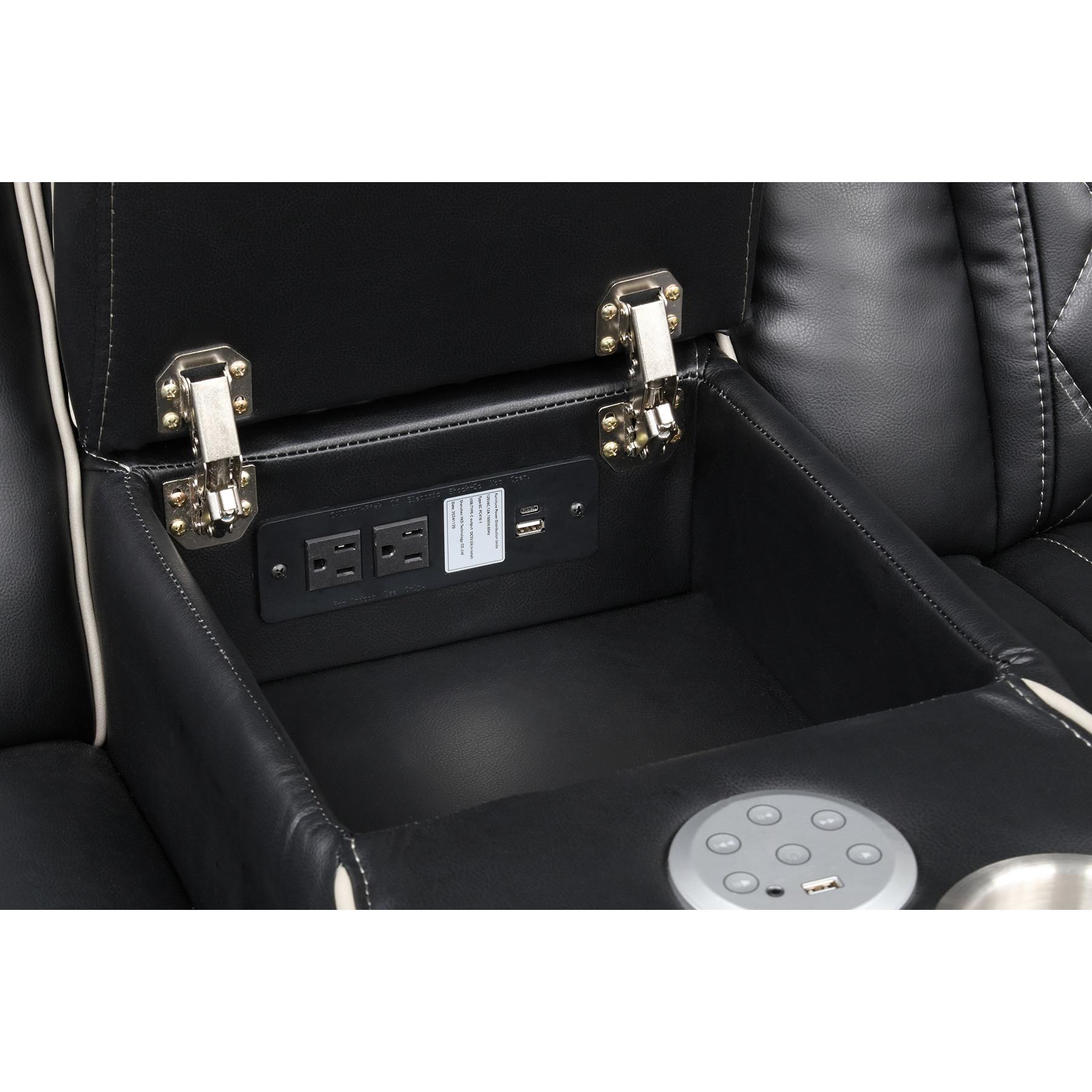 Generation Trade Titan 668291 Power Console Loveseat - Black IMAGE 5