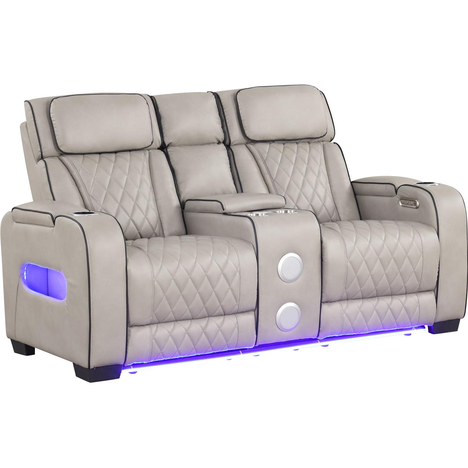 Generation Trade Titan 668091 Power Console Loveseat - Grey IMAGE 1