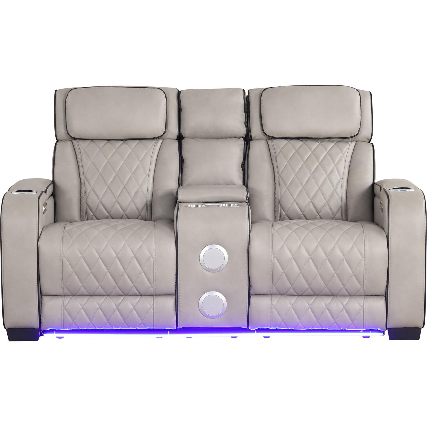 Generation Trade Titan 668091 Power Console Loveseat - Grey IMAGE 2