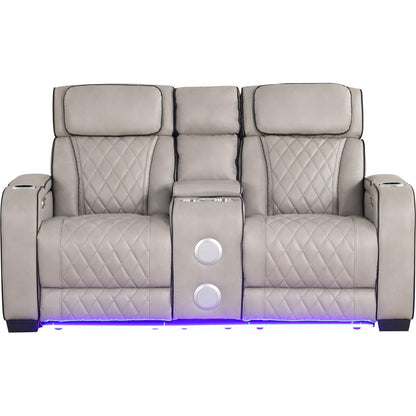 Generation Trade Titan 668091 Power Console Loveseat - Grey IMAGE 2