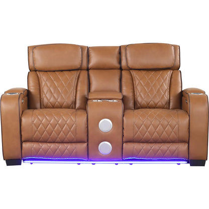 Generation Trade Titan 668391 Power Console Loveseat - Brown IMAGE 2