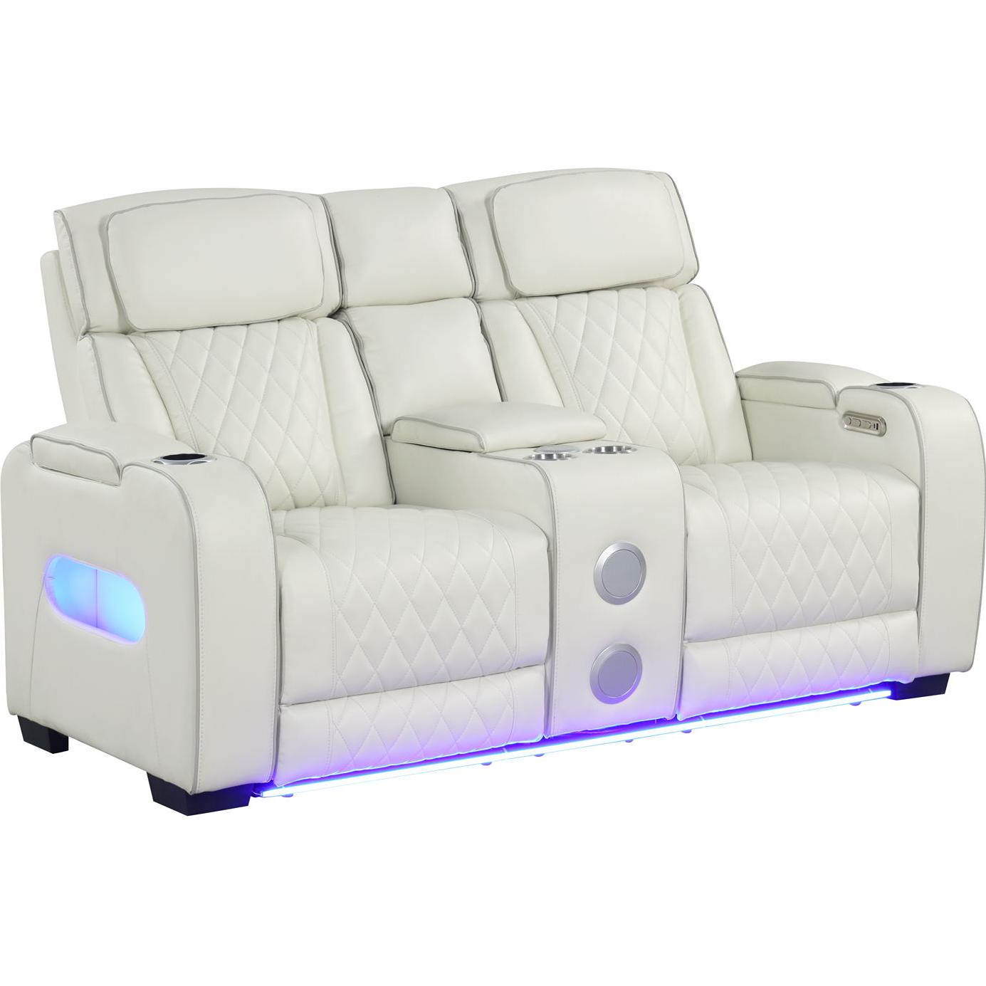 Generation Trade Titan 668191 Power Console Loveseat - White IMAGE 1