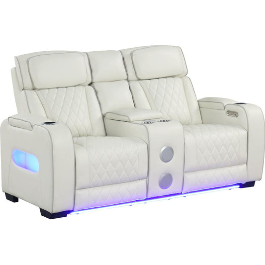 Generation Trade Titan 668191 Power Console Loveseat - White IMAGE 1