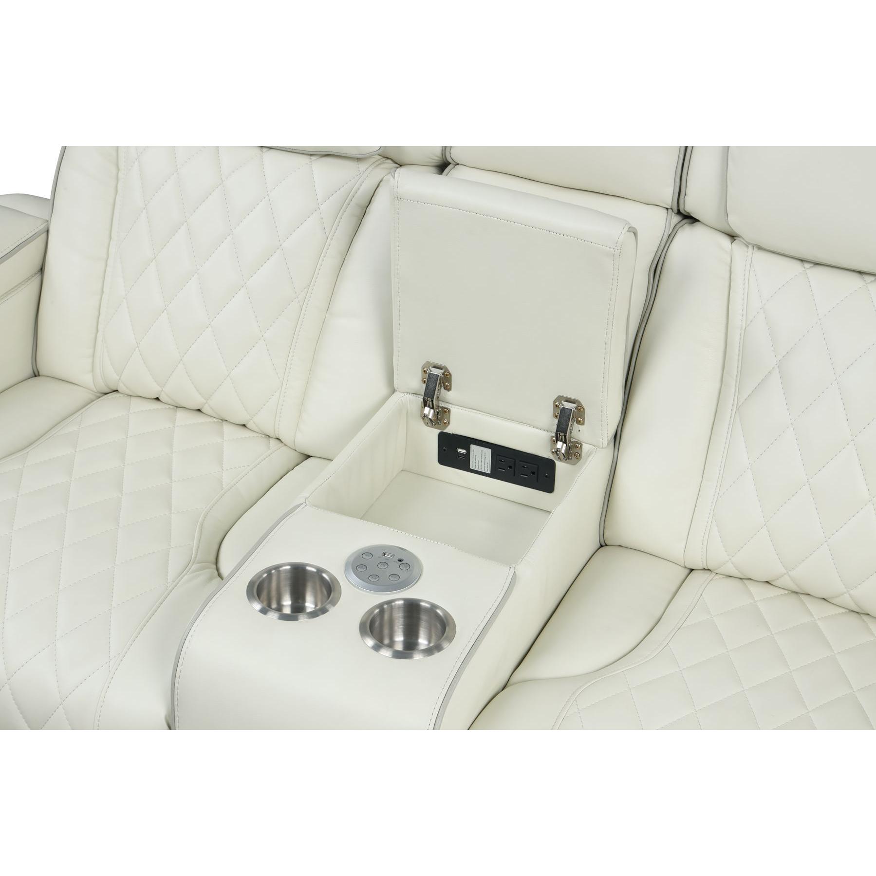 Generation Trade Titan 668191 Power Console Loveseat - White IMAGE 5