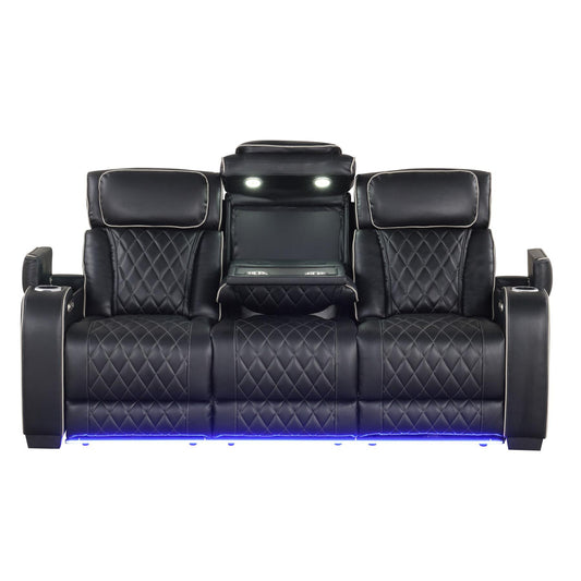 Generation Trade Titan 668290 Power Reclining Sofa - Black IMAGE 1
