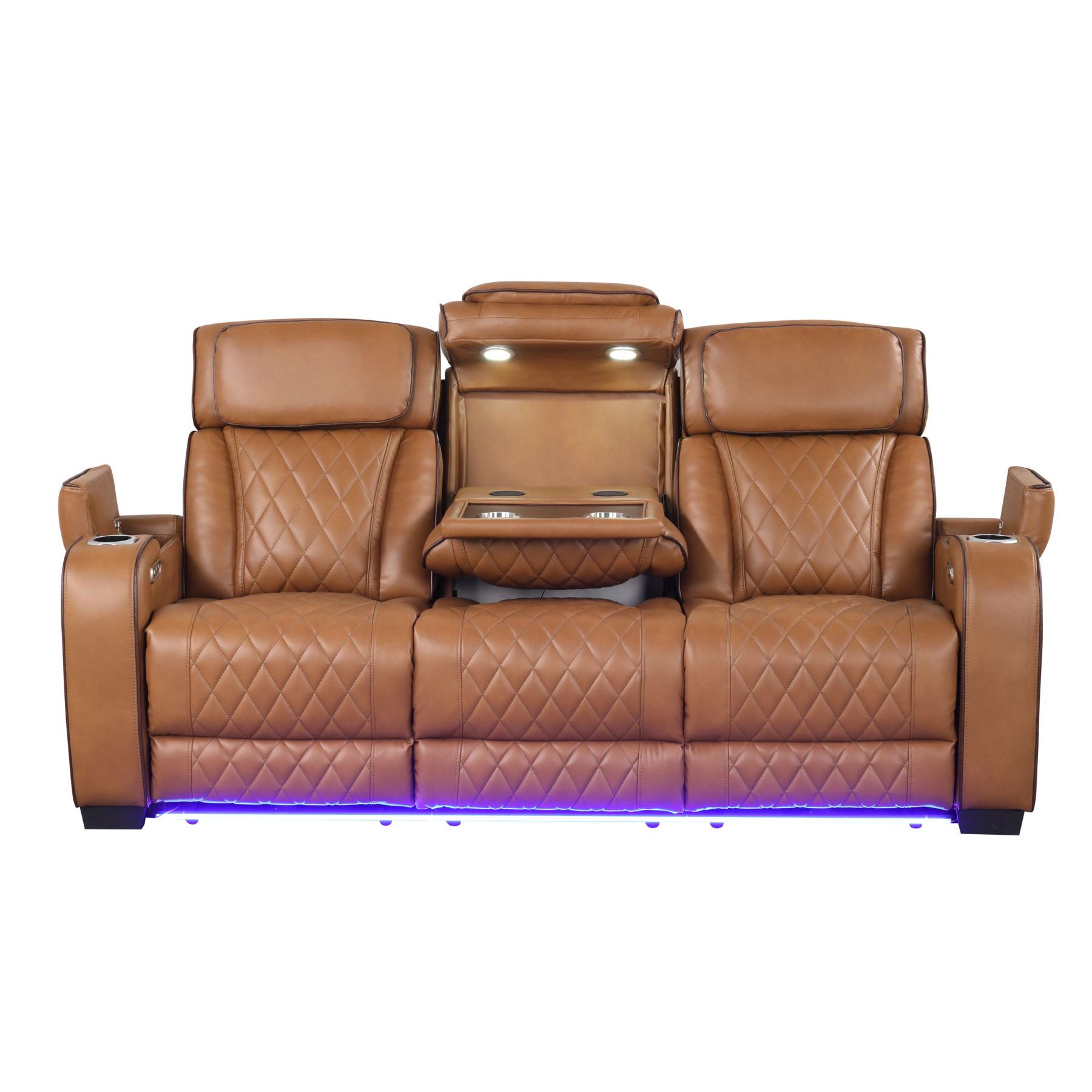 Generation Trade Titan 668390 Power Reclining Sofa - Brown IMAGE 1