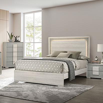 Furniture of America Lincolt Queen Panel Bed FM7201WH-Q-BED IMAGE 1