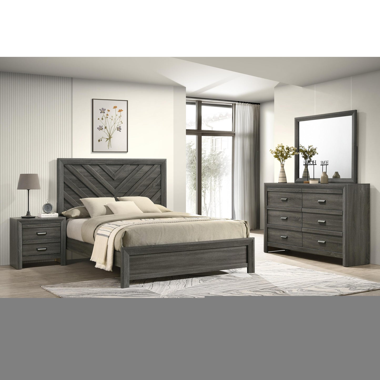  Crown Mark Valor B9335-Q Queen Bed - Grey IMAGE 4