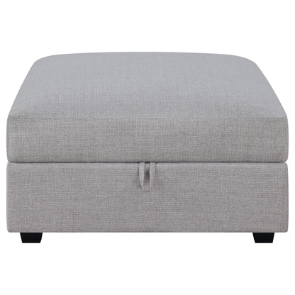  Coaster Furniture Cambria 551513 Square Upholstered Storage Ottoman - Grey IMAGE 4