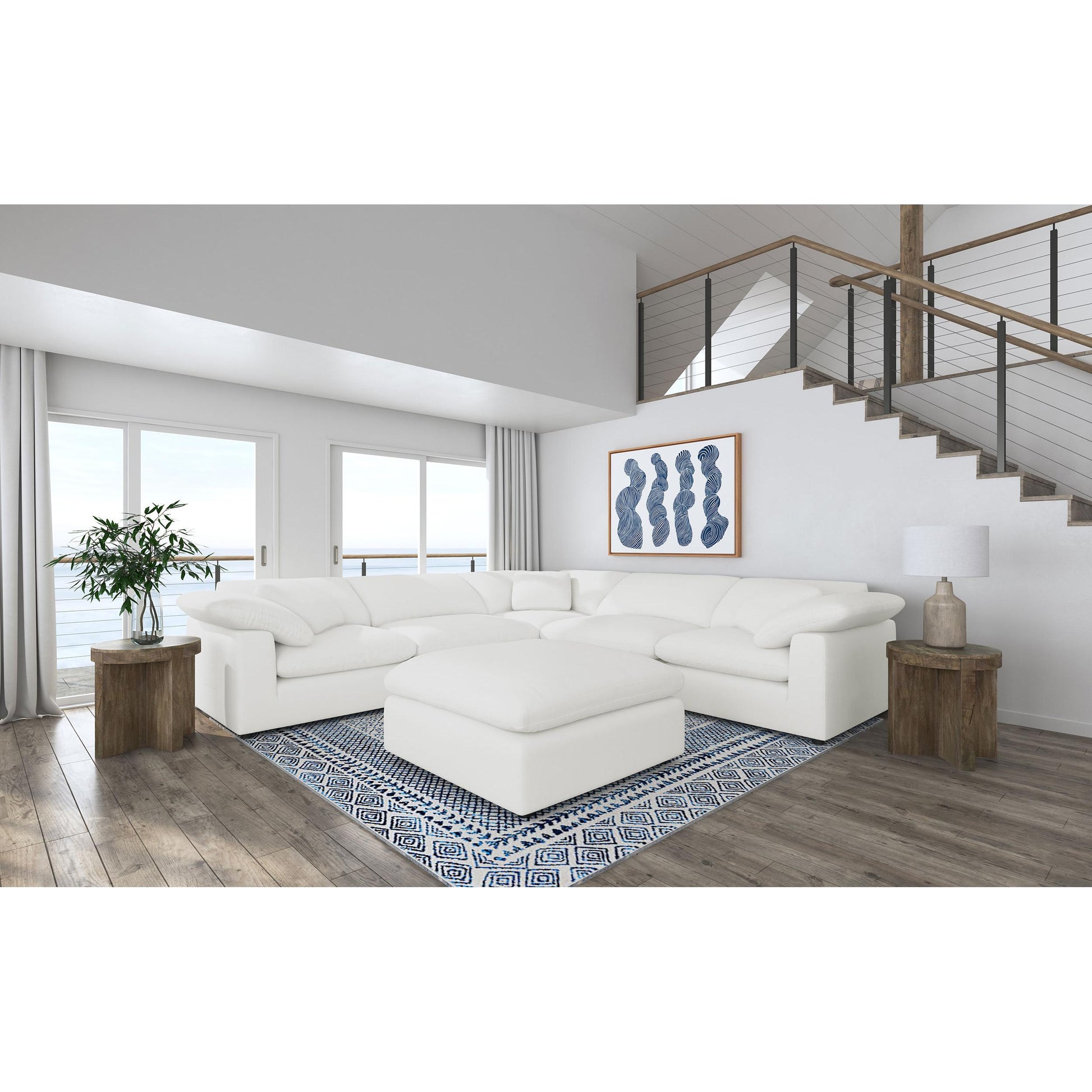  Coaster Furniture Raleigh 551751-SETA 6 pc Boucle Upholstered Modular Sectional - Ivory IMAGE 2