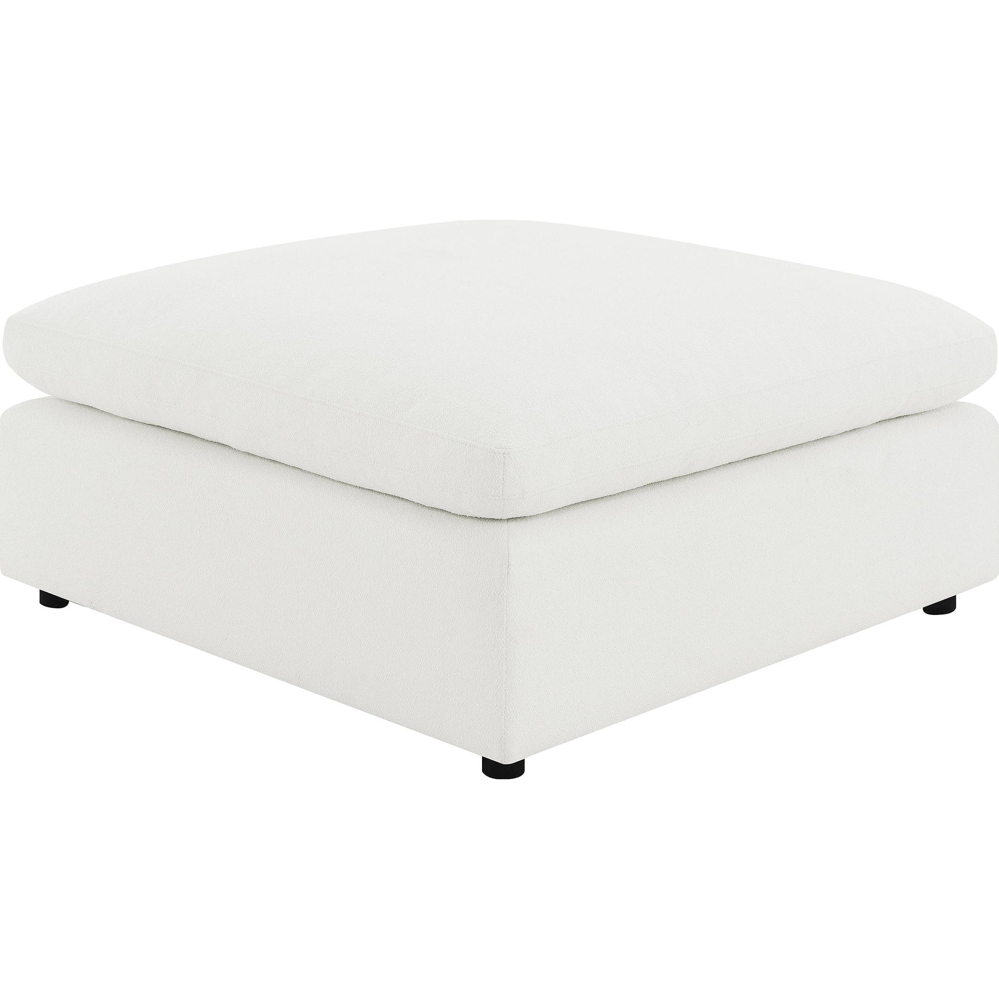  Coaster Furniture Raleigh 551753 Boucle Upholstered Ottoman - Ivory IMAGE 1