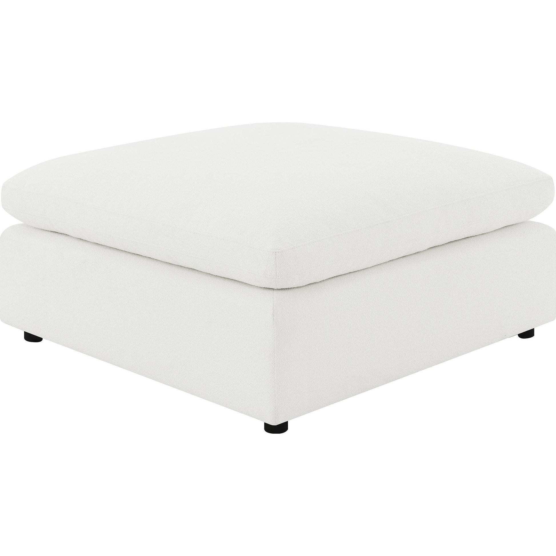  Coaster Furniture Raleigh 551753 Boucle Upholstered Ottoman - Ivory IMAGE 4