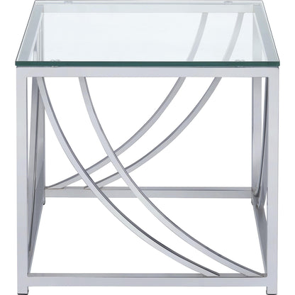  Coaster Furniture Lille 720498-S2 2-piece Glass Top Coffee And End Table Set - Chrome IMAGE 4