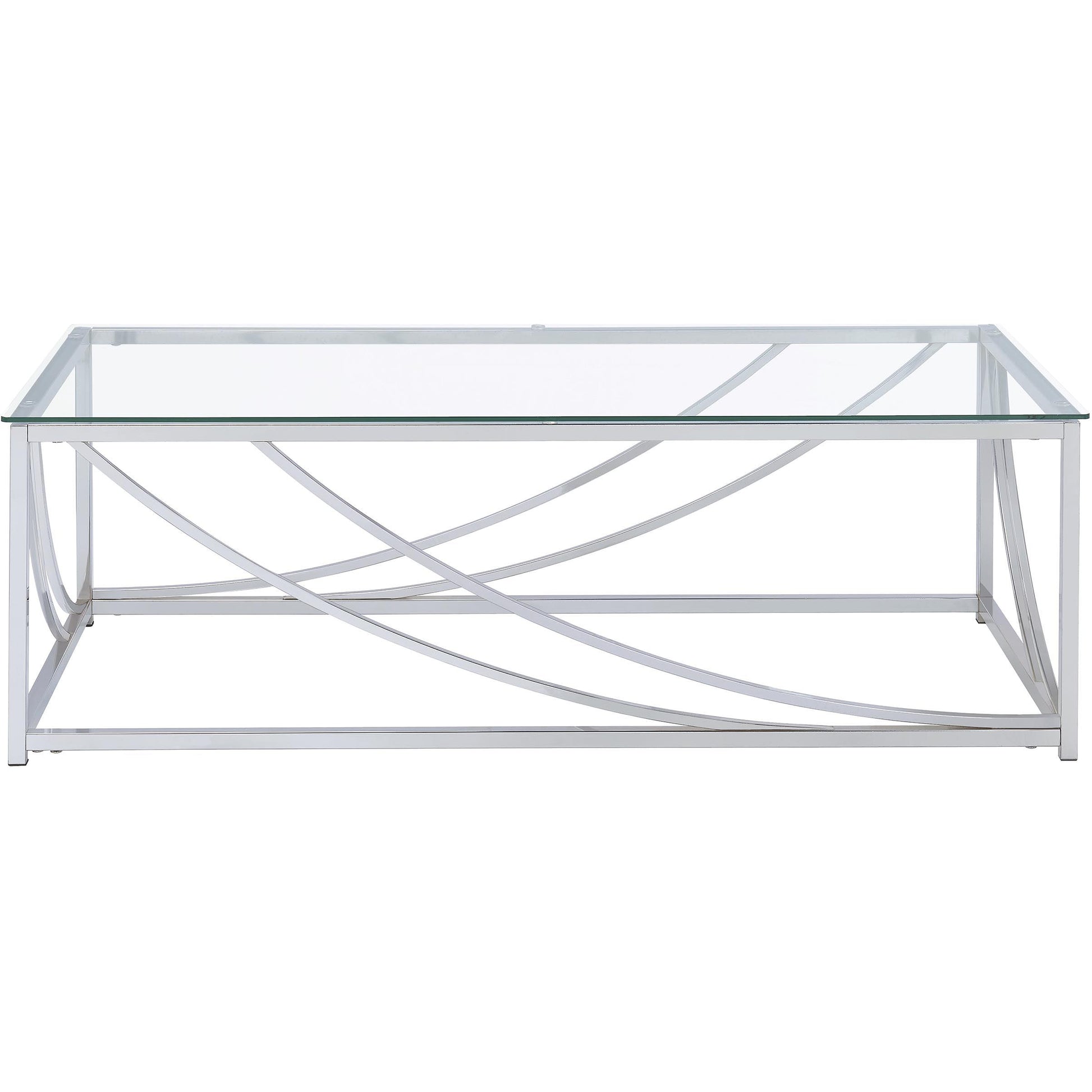  Coaster Furniture Lille 720498-S2 2-piece Glass Top Coffee And End Table Set - Chrome IMAGE 6