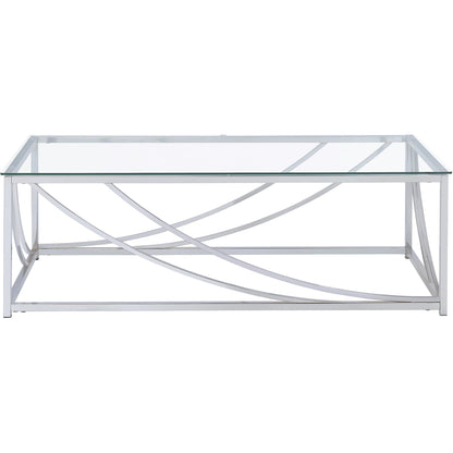  Coaster Furniture Lille 720498-S2 2-piece Glass Top Coffee And End Table Set - Chrome IMAGE 6