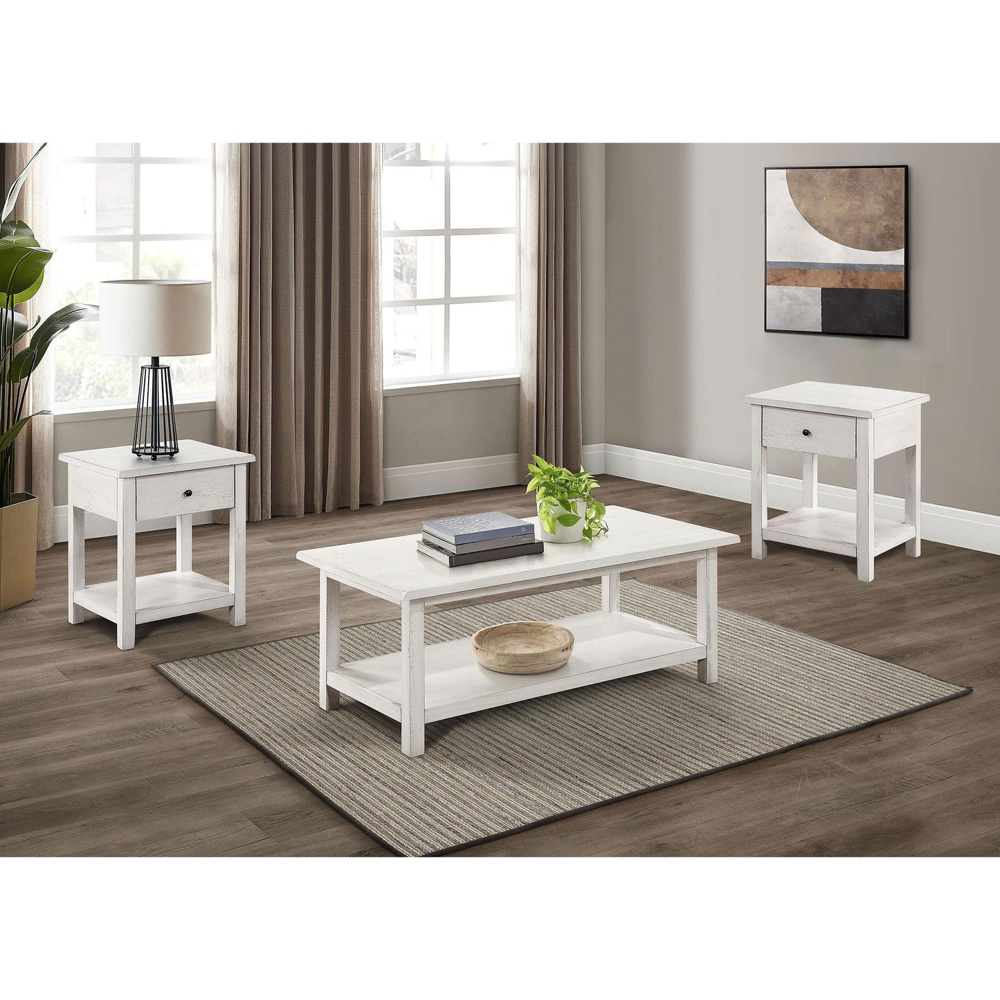  Coaster Furniture Payne 710558-S3 3-piece Occasional Table Set - White IMAGE 1
