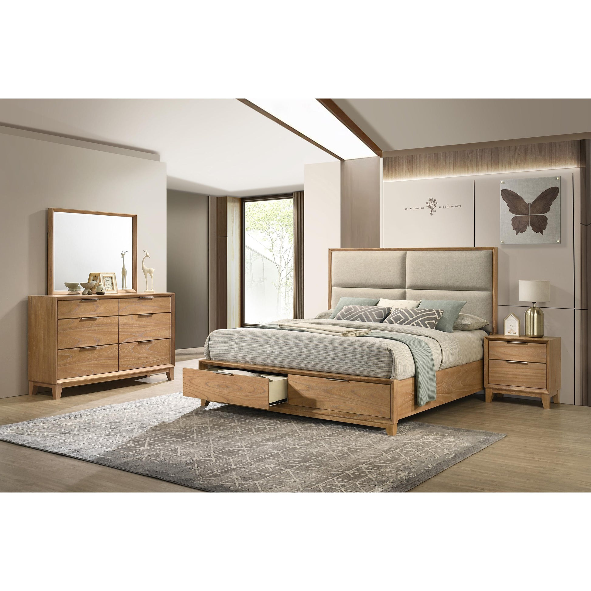  Crown Mark Florian King Upholstered Platform Bed with Storage B6572-K-HB/B6572-K-FBD/B6572-KQ-RAIL IMAGE 5