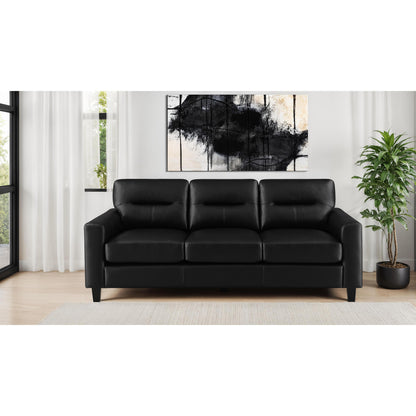  Coaster Furniture Scotland 504664 Faux Leather Upholstered Track Arm Sofa - Black IMAGE 2