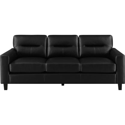  Coaster Furniture Scotland 504664 Faux Leather Upholstered Track Arm Sofa - Black IMAGE 3