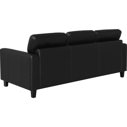  Coaster Furniture Scotland 504664 Faux Leather Upholstered Track Arm Sofa - Black IMAGE 6