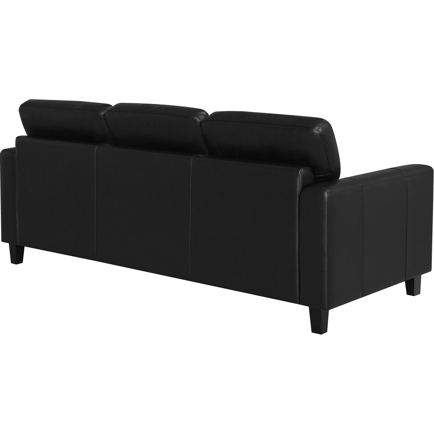  Coaster Furniture Scotland 504664 Faux Leather Upholstered Track Arm Sofa - Black IMAGE 7