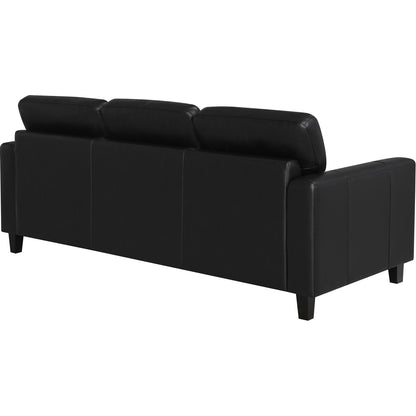  Coaster Furniture Scotland 504664 Faux Leather Upholstered Track Arm Sofa - Black IMAGE 7