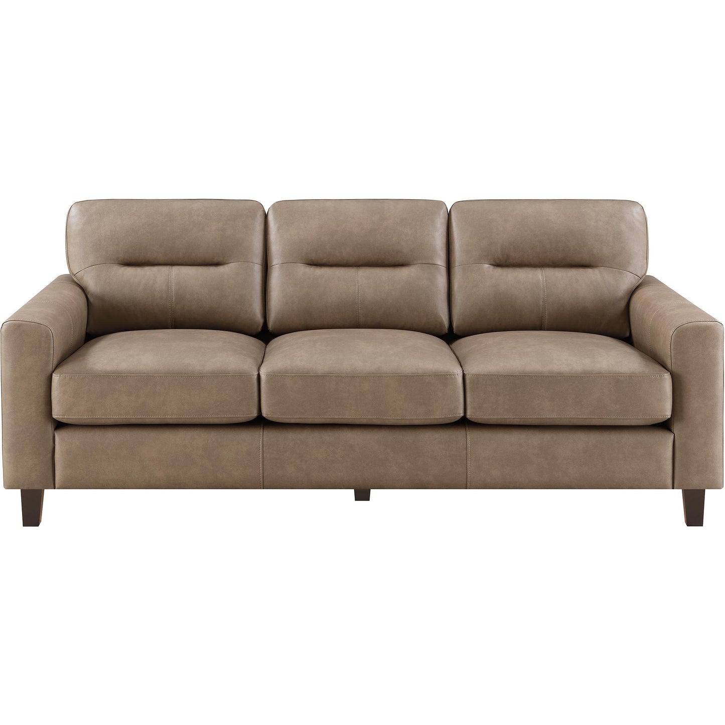  Coaster Furniture Scotland 504667 Faux Leather Upholstered Track Arm Sofa - Brown IMAGE 3