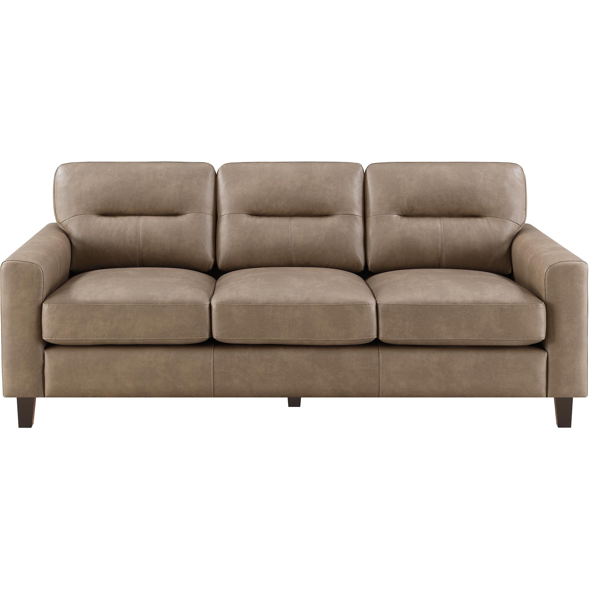  Coaster Furniture Scotland 504667 Faux Leather Upholstered Track Arm Sofa - Brown IMAGE 3