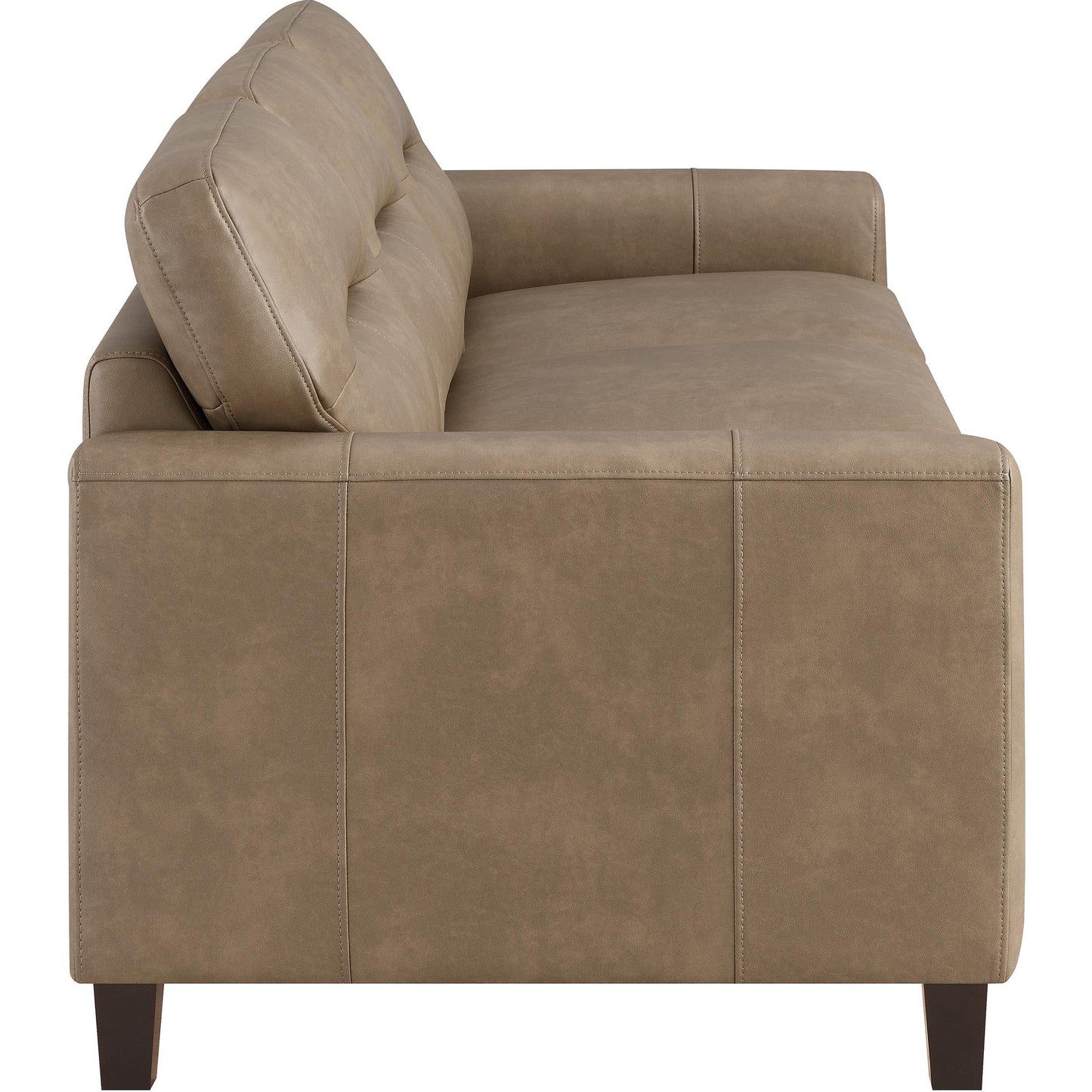  Coaster Furniture Scotland 504667 Faux Leather Upholstered Track Arm Sofa - Brown IMAGE 8