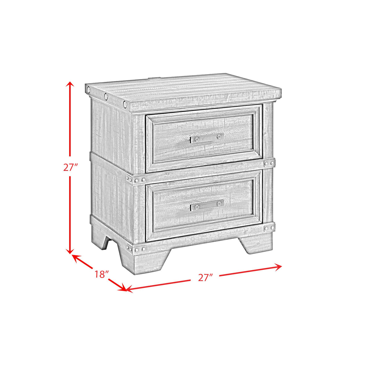  Elements International Colorado City B-13010-8-NS 2-Drawer Nightstand IMAGE 9