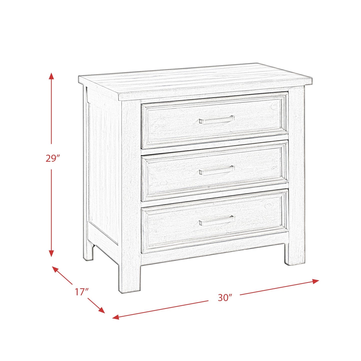  Elements International Sullivan SV300NS 3-Drawer Nightstand IMAGE 8