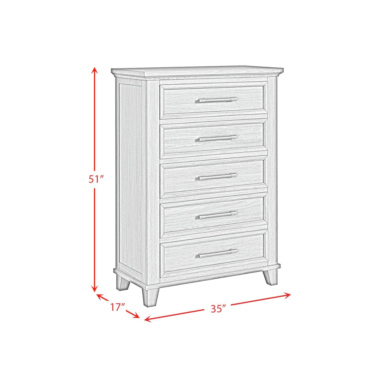  Elements International Canterbury B-13030-3-CH 5-Drawer Chest IMAGE 8