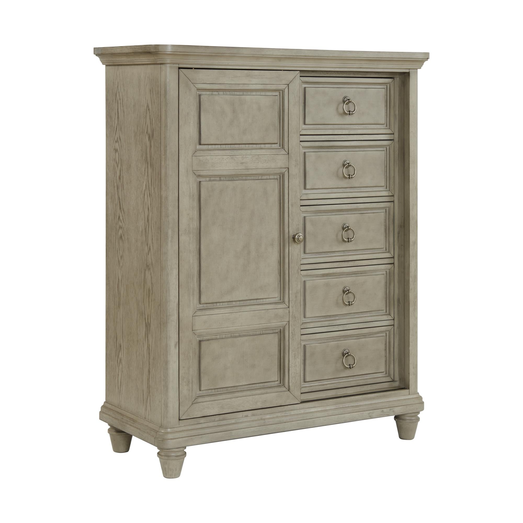  Elements International Whit-Ash B-11360-3-CH2 5-Drawer Door Chest IMAGE 1