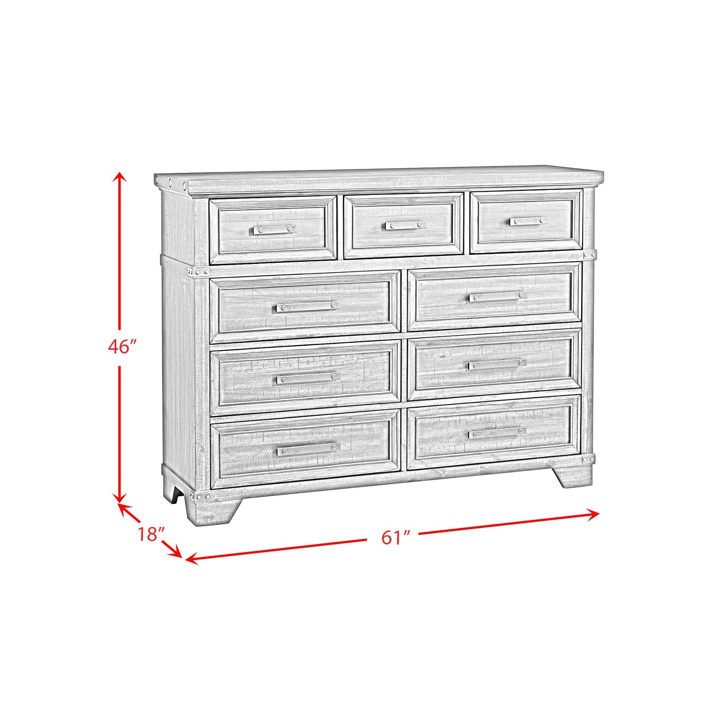  Elements International Colorado City B-13010-8-DR 9-Drawer Dresser IMAGE 8