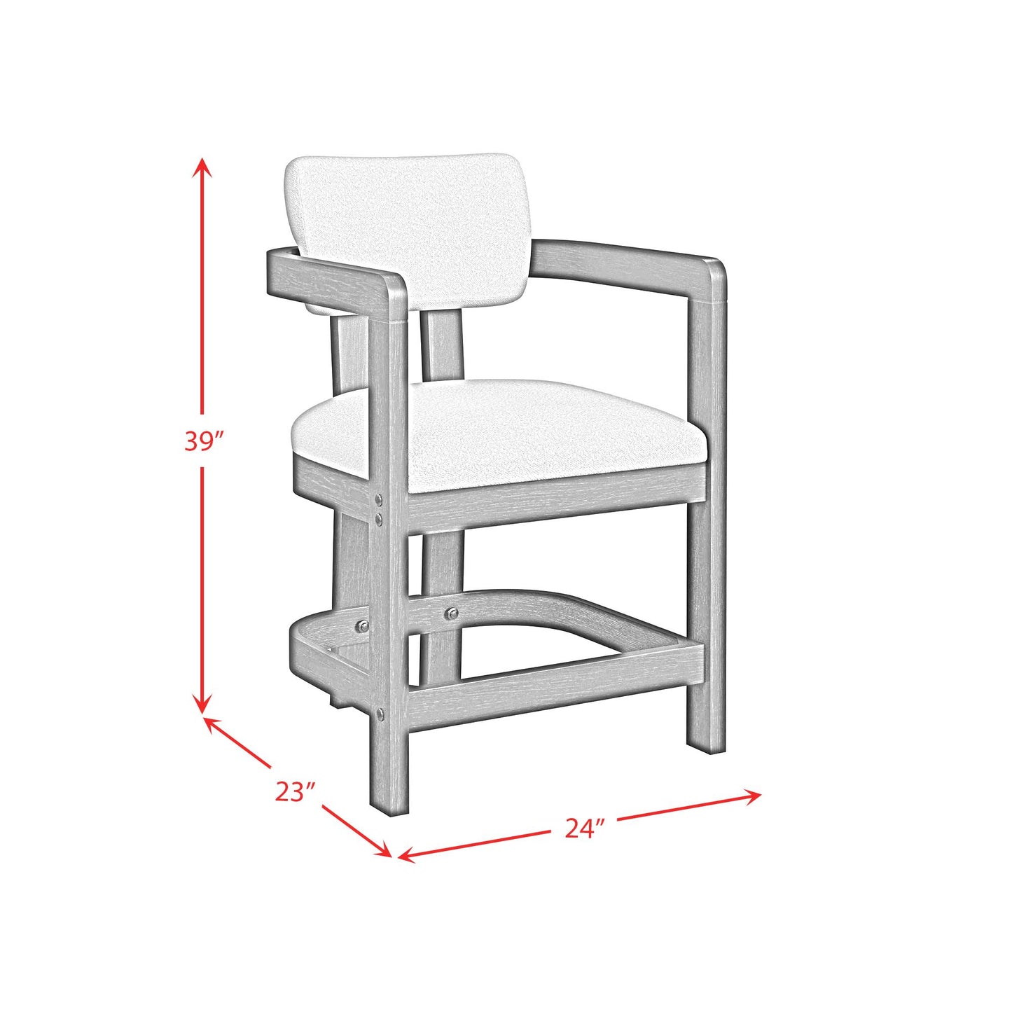  Elements International Portland D-1710-8-CST3 Arm Counter Stool IMAGE 10