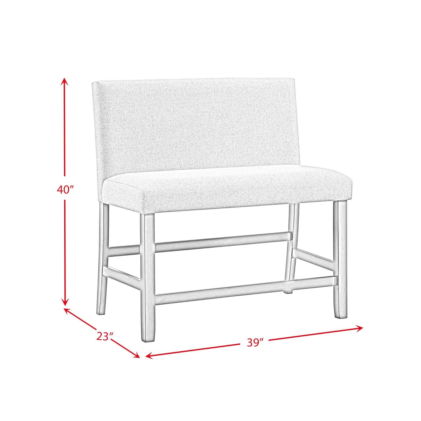  Elements International Seneca D-7670-5-CCBNC Counter 3 pc Corner Bench IMAGE 10